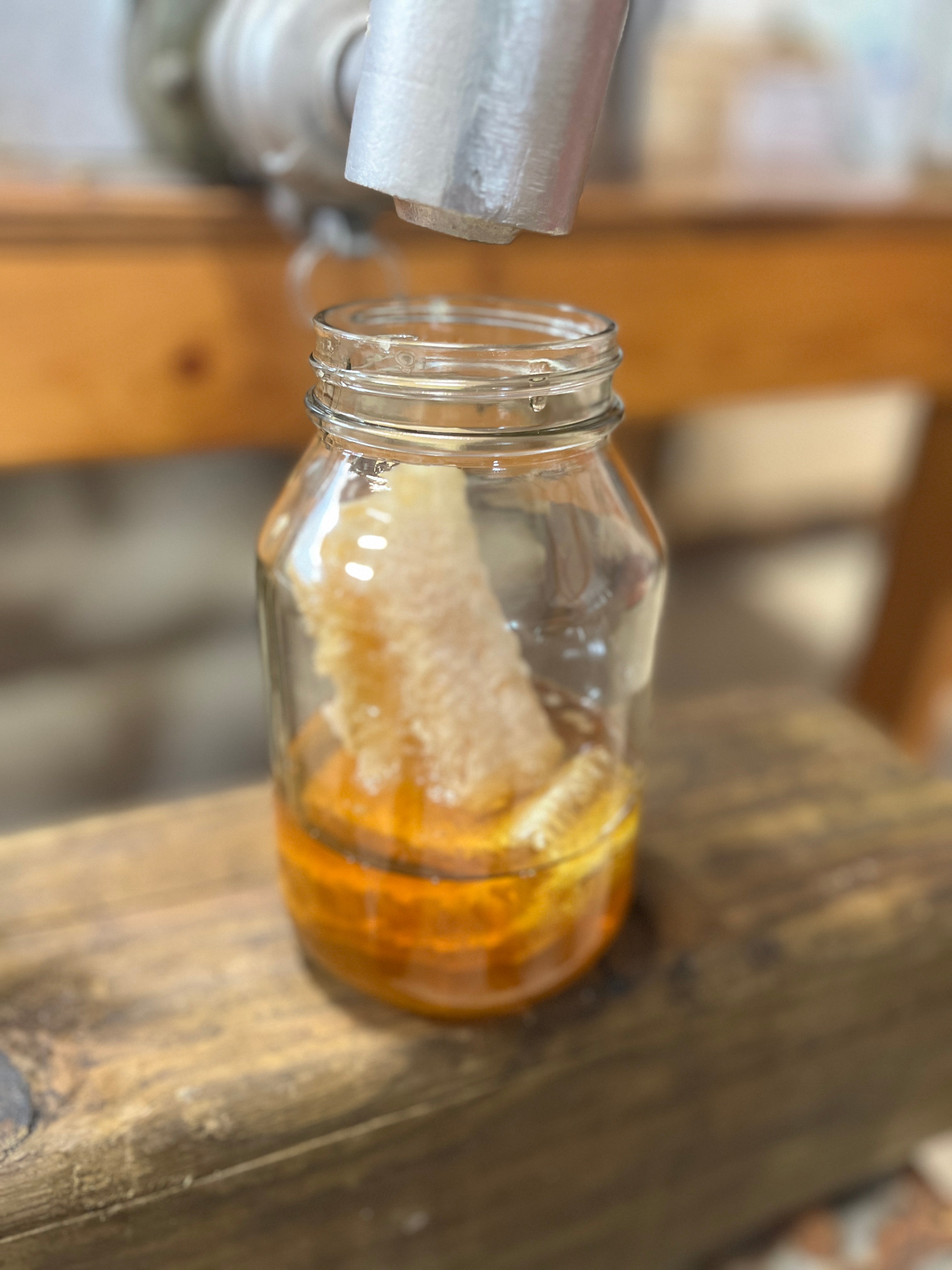 Raw Honey with Cut Comb – 3 lb Glass Jar