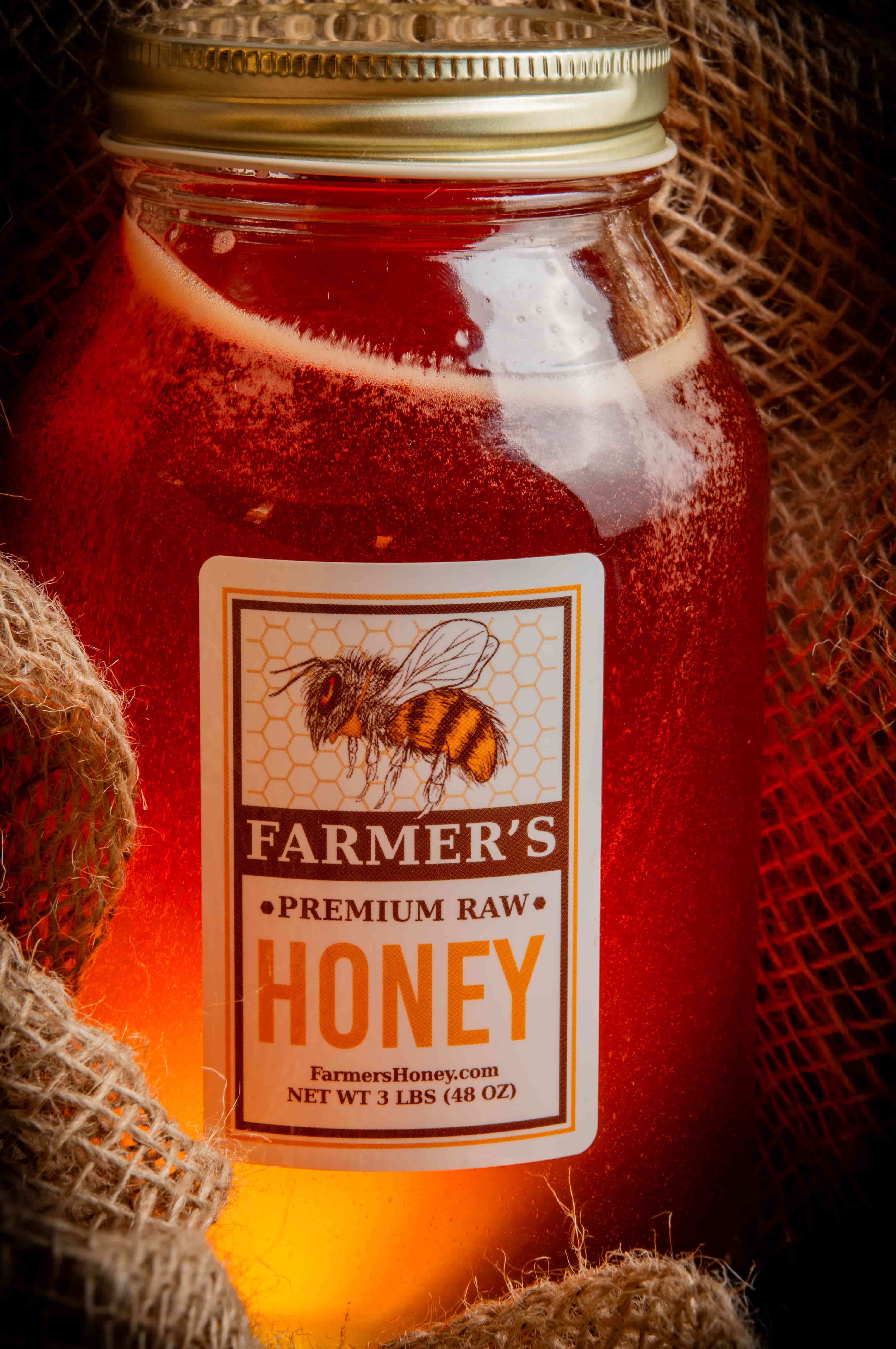 Raw Honey – 3 Pound Glass or Squeeze Jar