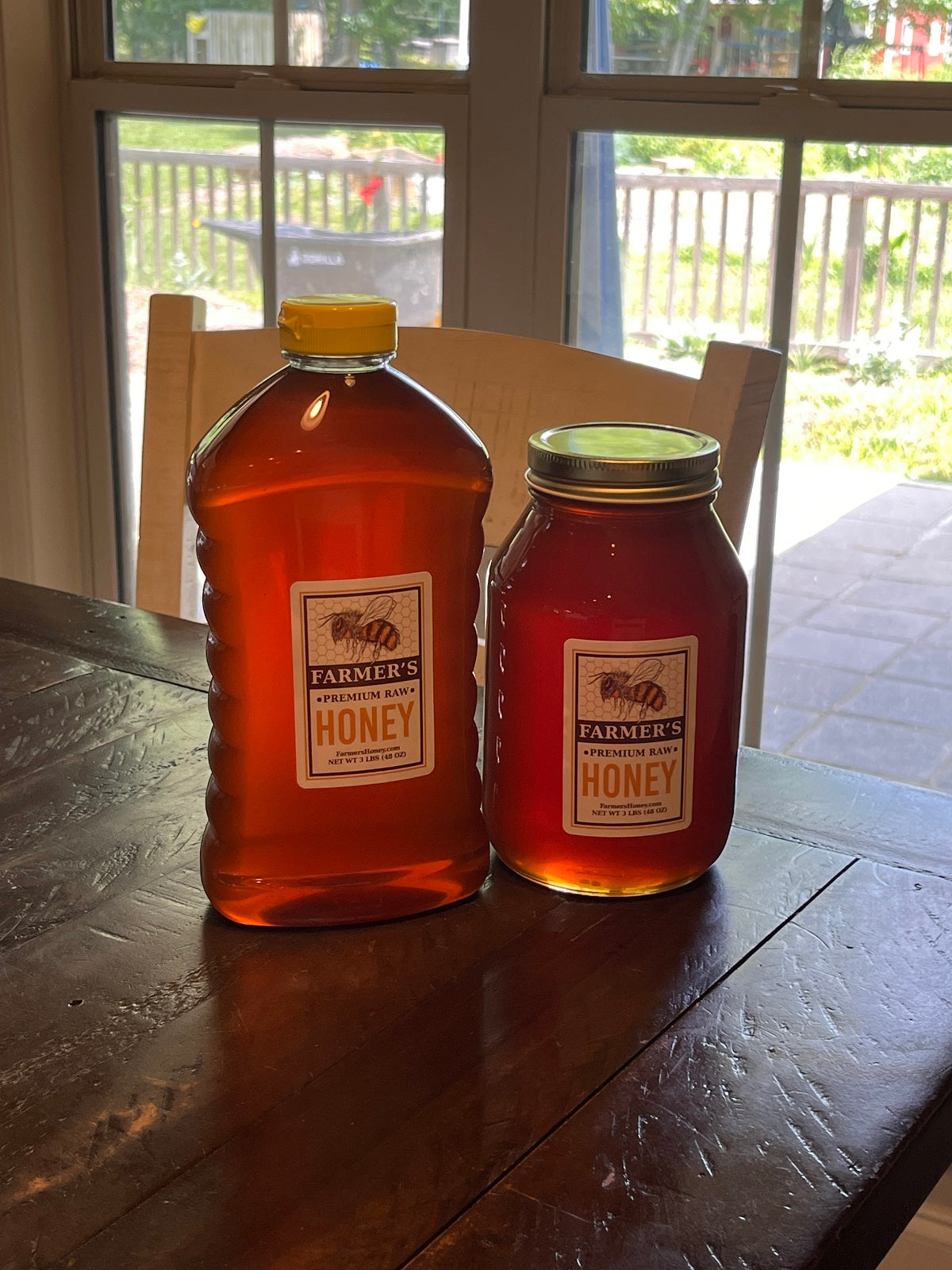 Raw Honey – 3 Pound Glass or Squeeze Jar