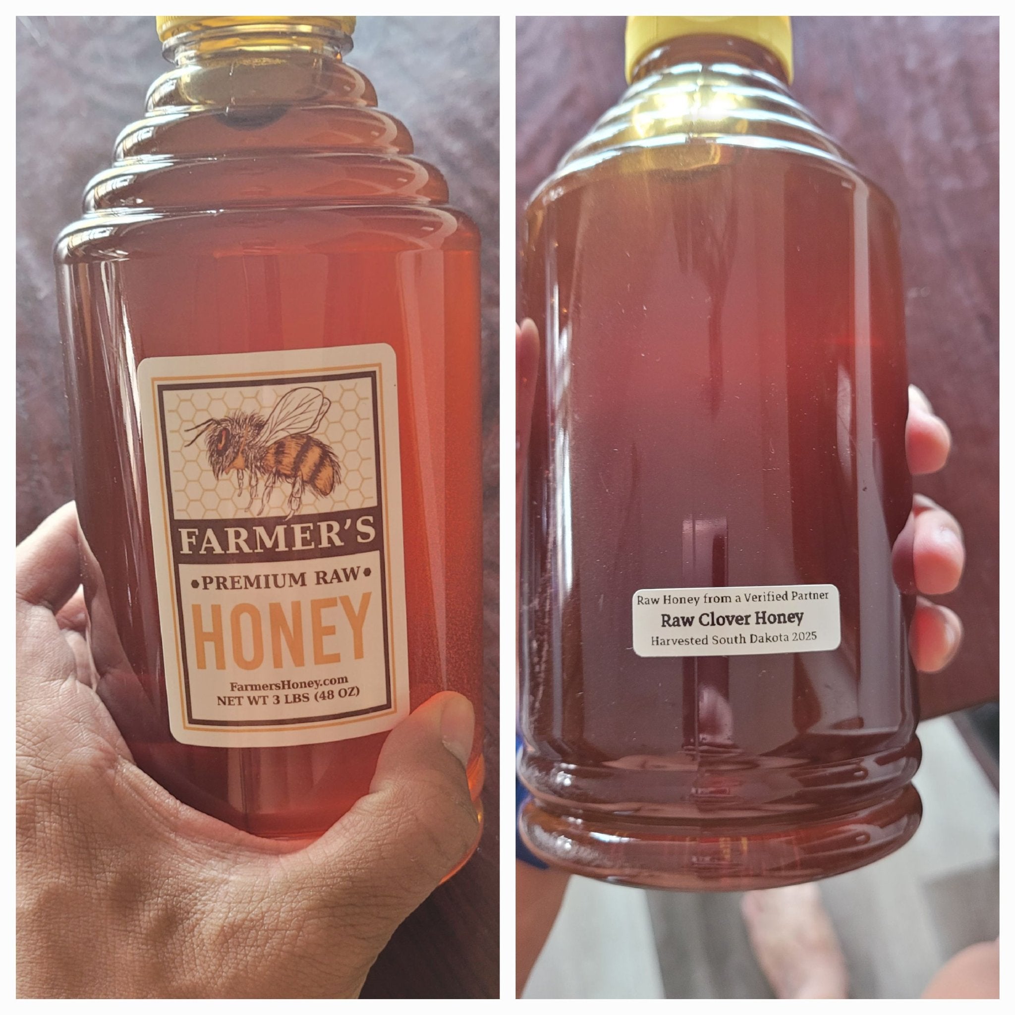 Raw Honey – 3 Pound Glass or Squeeze Jar